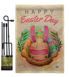 Happy Bunny Eggs - Easter Spring Vertical Impressions Decorative Flags HG192349 Made In USA