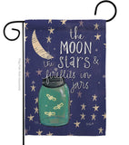 Moon Stars Fireflies Jars - Expression Inspirational Vertical Impressions Decorative Flags HG115124 Made In USA