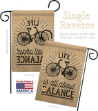 Life Is All About Balance - Expression Inspirational Vertical Impressions Decorative Flags HG137117 Made In USA