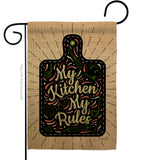 My Kitchen My Rules - Expression Inspirational Vertical Impressions Decorative Flags HG137273 Made In USA