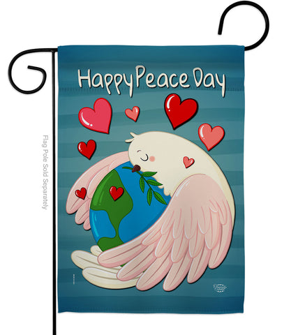 Happy Peace Day - Expression Inspirational Vertical Impressions Decorative Flags HG192420 Made In USA