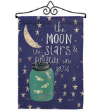 Moon Stars Fireflies Jars - Expression Inspirational Vertical Impressions Decorative Flags HG115124 Made In USA