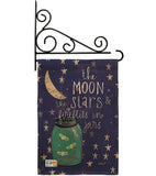 Moon Stars Fireflies Jars - Expression Inspirational Vertical Impressions Decorative Flags HG115124 Made In USA