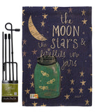 Moon Stars Fireflies Jars - Expression Inspirational Vertical Impressions Decorative Flags HG115124 Made In USA