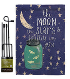 Moon Stars Fireflies Jars - Expression Inspirational Vertical Impressions Decorative Flags HG115124 Made In USA