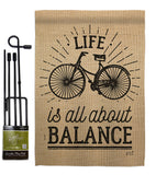 Life Is All About Balance - Expression Inspirational Vertical Impressions Decorative Flags HG137117 Made In USA