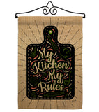 My Kitchen My Rules - Expression Inspirational Vertical Impressions Decorative Flags HG137273 Made In USA