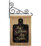 My Kitchen My Rules - Expression Inspirational Vertical Impressions Decorative Flags HG137273 Made In USA