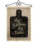 My Kitchen My Rules - Expression Inspirational Vertical Impressions Decorative Flags HG137273 Made In USA