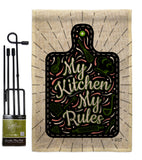 My Kitchen My Rules - Expression Inspirational Vertical Impressions Decorative Flags HG137273 Made In USA