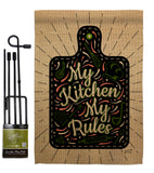 My Kitchen My Rules - Expression Inspirational Vertical Impressions Decorative Flags HG137273 Made In USA