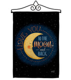 Moon and Back - Expression Inspirational Vertical Impressions Decorative Flags HG137464 Made In USA
