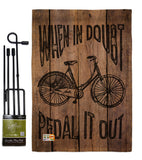 When in Doubt, Pedal it Out - Expression Inspirational Vertical Impressions Decorative Flags HG191096 Made In USA