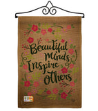 Beautiful Minds Inspire Others - Expression Inspirational Vertical Impressions Decorative Flags HG191097 Made In USA