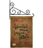 Beautiful Minds Inspire Others - Expression Inspirational Vertical Impressions Decorative Flags HG191097 Made In USA