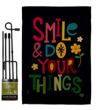 Smile Do Your Things - Expression Inspirational Vertical Impressions Decorative Flags HG192201 Made In USA