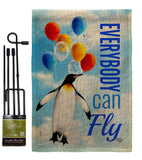 Everybody Can Fly - Expression Inspirational Vertical Impressions Decorative Flags HG192613 Made In USA