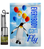 Everybody Can Fly - Expression Inspirational Vertical Impressions Decorative Flags HG192613 Made In USA