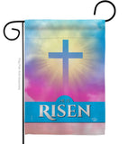 He Is Risen - Faith Religious Inspirational Vertical Impressions Decorative Flags HG190076 Made In USA