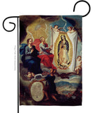 The Eternal Father Painting the Virgin of Guadalupe - Faith Religious Inspirational Vertical Impressions Decorative Flags HG190081 Made In USA