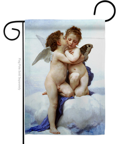 The First Kiss - Faith Religious Inspirational Vertical Impressions Decorative Flags HG190082 Made In USA