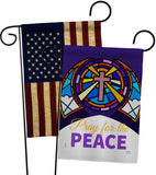 Pray For Peace - Faith Religious Inspirational Vertical Impressions Decorative Flags HG120057 Made In USA