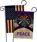 Pray For Peace - Faith Religious Inspirational Vertical Impressions Decorative Flags HG120057 Made In USA