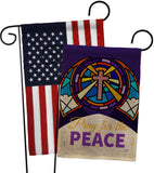 Pray For Peace - Faith Religious Inspirational Vertical Impressions Decorative Flags HG120057 Made In USA