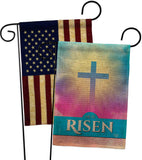 He Is Risen - Faith Religious Inspirational Vertical Impressions Decorative Flags HG190076 Made In USA