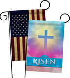 He Is Risen - Faith Religious Inspirational Vertical Impressions Decorative Flags HG190076 Made In USA