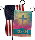 He Is Risen - Faith Religious Inspirational Vertical Impressions Decorative Flags HG190076 Made In USA