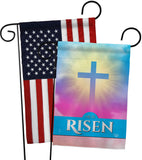 He Is Risen - Faith Religious Inspirational Vertical Impressions Decorative Flags HG190076 Made In USA