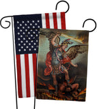 St. Michael Vanquishing Satan - Faith Religious Inspirational Vertical Impressions Decorative Flags HG190080 Made In USA