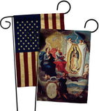 The Eternal Father Painting the Virgin of Guadalupe - Faith Religious Inspirational Vertical Impressions Decorative Flags HG190081 Made In USA