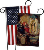 The Eternal Father Painting the Virgin of Guadalupe - Faith Religious Inspirational Vertical Impressions Decorative Flags HG190081 Made In USA