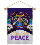 Pray For Peace - Faith Religious Inspirational Vertical Impressions Decorative Flags HG120057 Made In USA