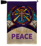 Pray For Peace - Faith Religious Inspirational Vertical Impressions Decorative Flags HG120057 Made In USA