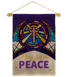 Pray For Peace - Faith Religious Inspirational Vertical Impressions Decorative Flags HG120057 Made In USA