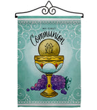 First Communion - Faith Religious Inspirational Vertical Impressions Decorative Flags HG130342 Made In USA