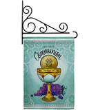 First Communion - Faith Religious Inspirational Vertical Impressions Decorative Flags HG130342 Made In USA