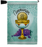 First Communion - Faith Religious Inspirational Vertical Impressions Decorative Flags HG130342 Made In USA