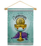 First Communion - Faith Religious Inspirational Vertical Impressions Decorative Flags HG130342 Made In USA