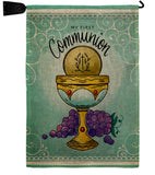 First Communion - Faith Religious Inspirational Vertical Impressions Decorative Flags HG130342 Made In USA