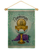 First Communion - Faith Religious Inspirational Vertical Impressions Decorative Flags HG130342 Made In USA