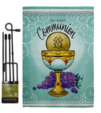 First Communion - Faith Religious Inspirational Vertical Impressions Decorative Flags HG130342 Made In USA