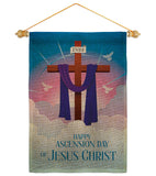 Happy Asgension - Faith Religious Inspirational Vertical Impressions Decorative Flags HG130429 Made In USA