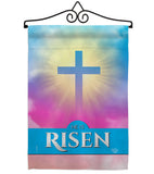 He Is Risen - Faith Religious Inspirational Vertical Impressions Decorative Flags HG190076 Made In USA