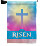 He Is Risen - Faith Religious Inspirational Vertical Impressions Decorative Flags HG190076 Made In USA