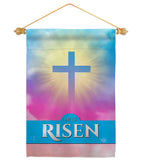 He Is Risen - Faith Religious Inspirational Vertical Impressions Decorative Flags HG190076 Made In USA