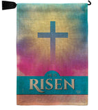 He Is Risen - Faith Religious Inspirational Vertical Impressions Decorative Flags HG190076 Made In USA